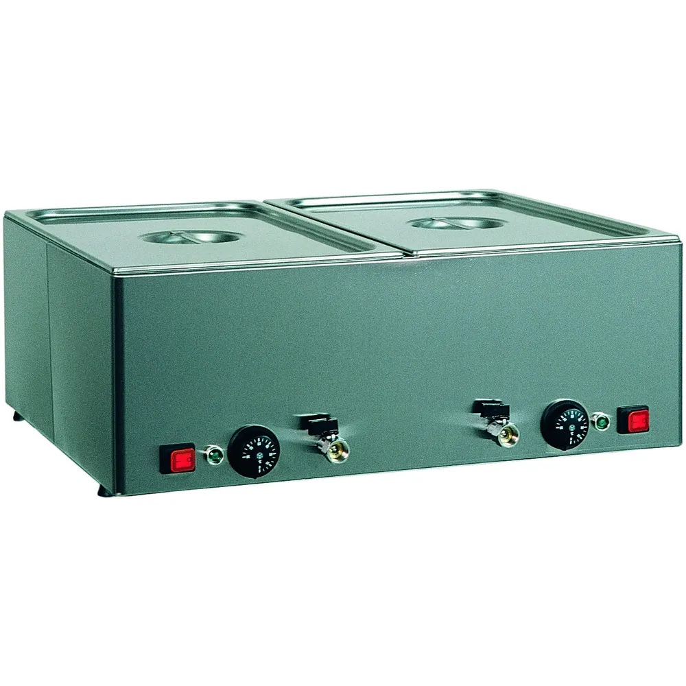Blat cald cu incalzire uscata (fara apa) 1200+1200 W Numarul de tavi 2 x GN1/1 - 150(h) mm
