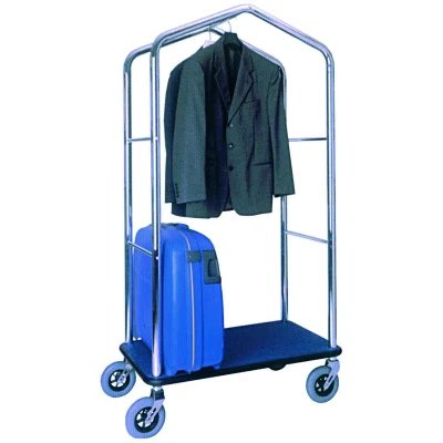 Carucior pentru bagaje si haine Culoare Baza albastra +Cadru cromat 95 x 55 x 183(h) cm