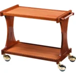 Carucior pentru servire din lemn Culoare Nuc 2 Rafturi 86 x 55 x 85(h) cm