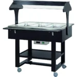 Cărucior Bain Marie din lemn 2000 W Numarul de tavi 3 x GN1/1 - 150(h) mm Culoare Carbon