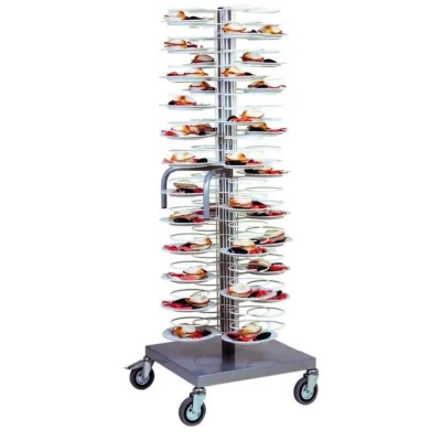 Carucior cu suport cromat pentru farfurii Farfurii 96 farfurii ø 18/23 cm 60 x 60 x 175(h) cm