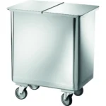 Container inox cu roti si capace detasabile 61 x 40 x 73(h) cm - 115 L