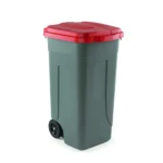 Cos gunoi cu capac rosu 54 x 49 x 85(h) cm - 80 L