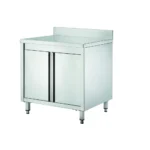 Masa de lucru tip dulap din inox dotata cu usi pe balama si spatar perete 60x60x95 GDASR66A