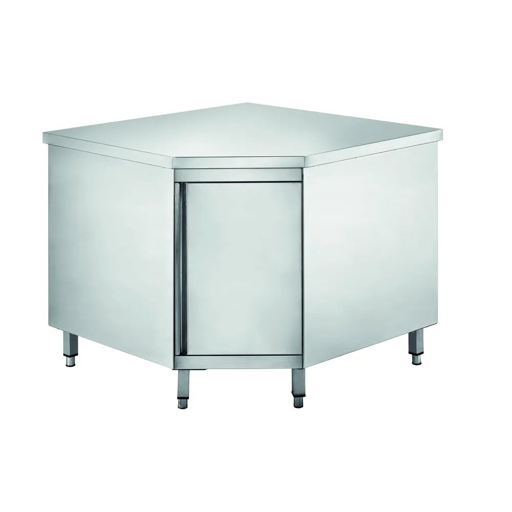 Masa de lucru tip dulap pentru colt cu sau fara spatar din inox 100x100x70x85 GDCC10107