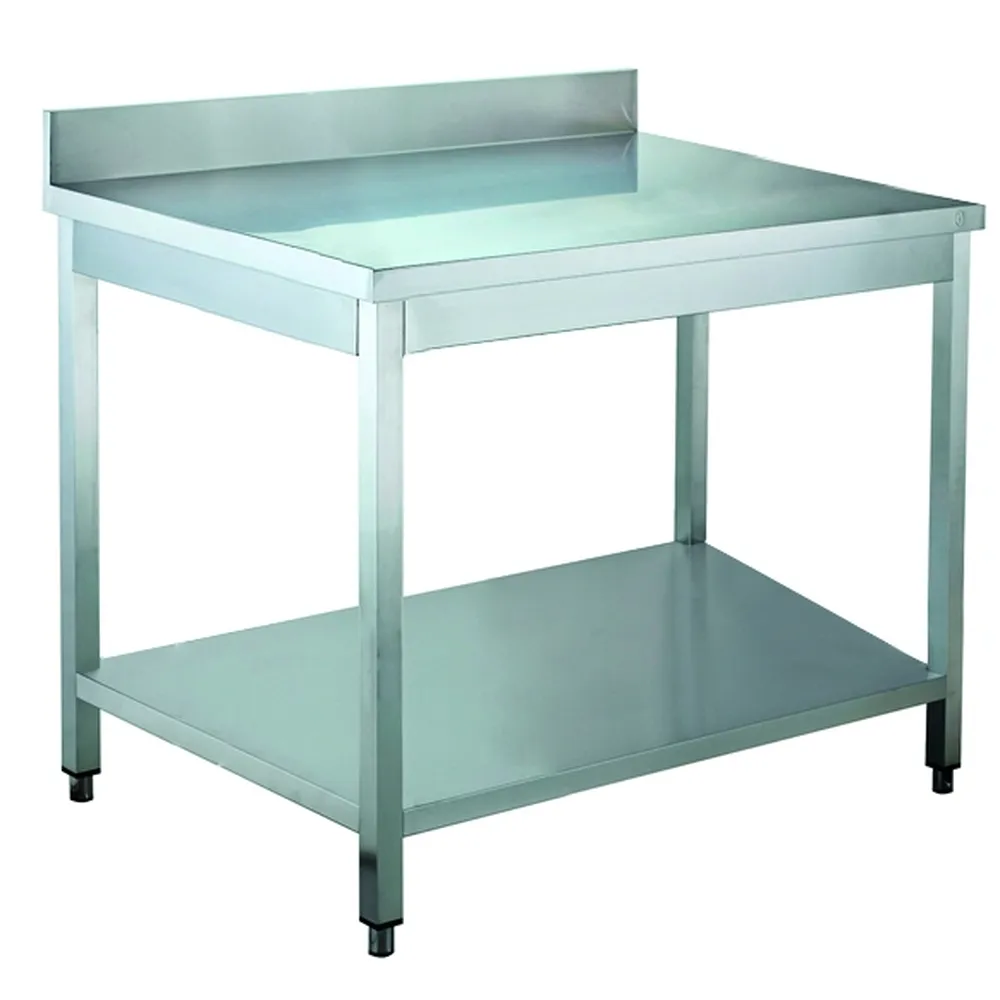 Masa de lucru din inox dotata cu picioare reglabile si cu spatar perete W/BACK 70x60x95