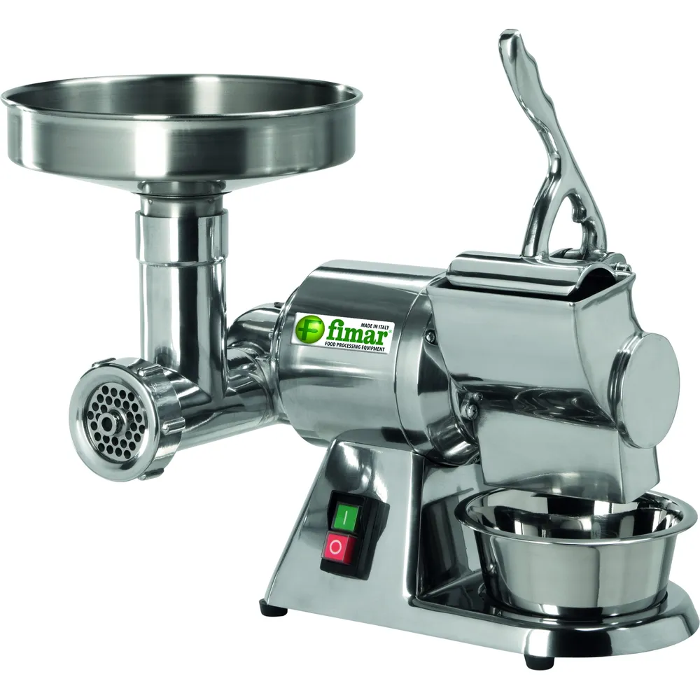 Masina Profesionala Multifunctionala Tocat Carne Si Razatoare Branzeturi Marca Fimar Productie Razatoare 20 Kg/H / Tocat Carne 20÷50 Kg/H Ab8D236M