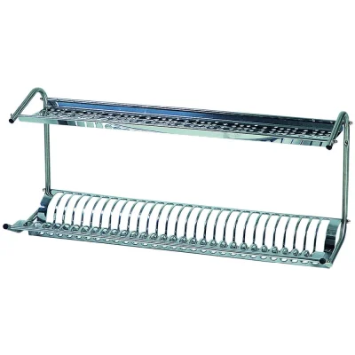 Suport farfurii pentru perete din inox pentru scurgere 80 x 26 x 37(h) cm