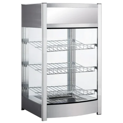 Vitrina calda pentru patiserie sau alte preparate cu grilaj 400 W Numar de rafturi 3 46 x 45 x 78,5(h) cm