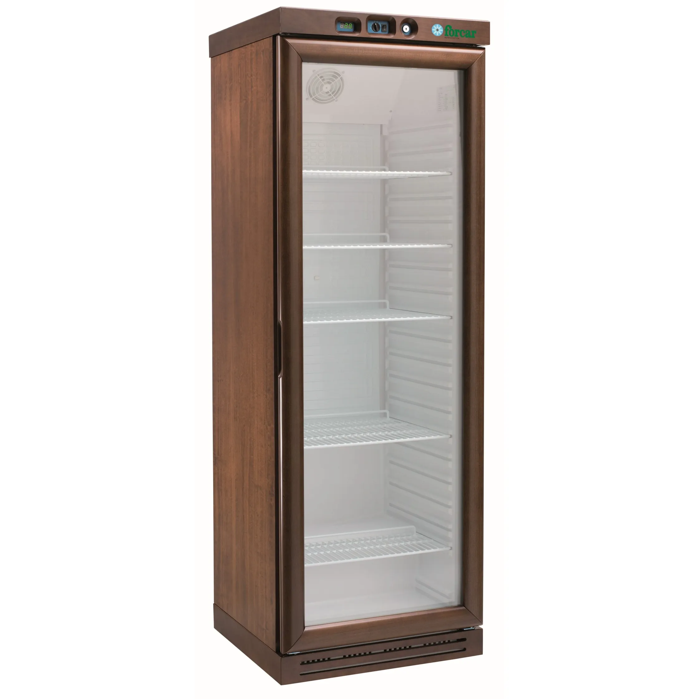 Vitrina frigorifica pentru vin din lemn , culoarea nuc deschis , 340 l , -2°C / +8°C