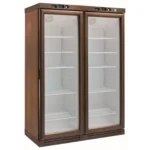 Vitrina frigorifica pentru vin din lemn , culoarea nuc inchis , 340 + 340 l , + 2°C / +8°C +2°C / +8°C