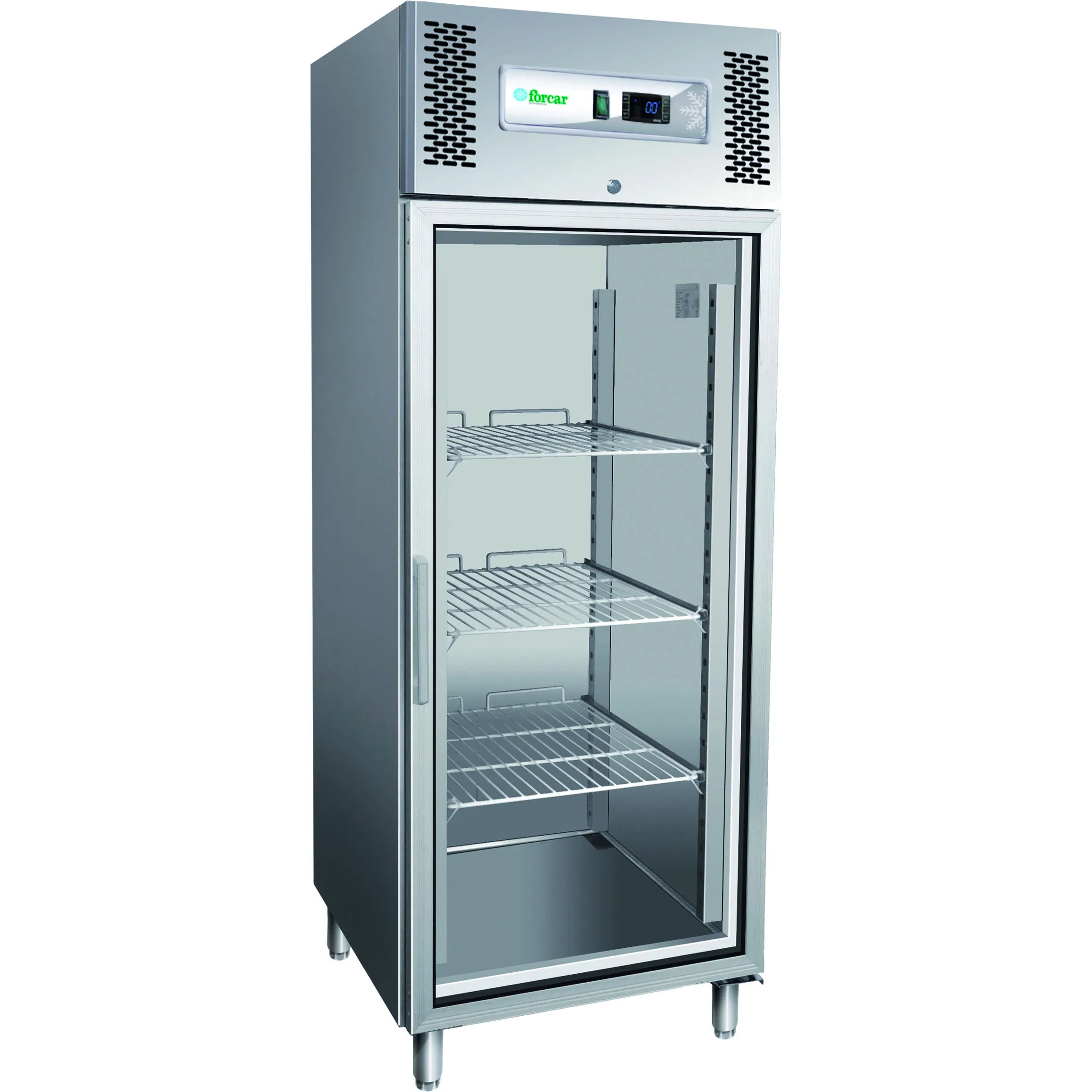 Vitrina frigorifica profesionala din inox cu usa din sticla, capacitate 650 l, temperatura -2°C / +8°C