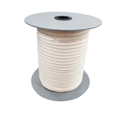 Bandă ingusta ribbon desprindere material pentru calandru cu dungi negre din poliester 185°C
