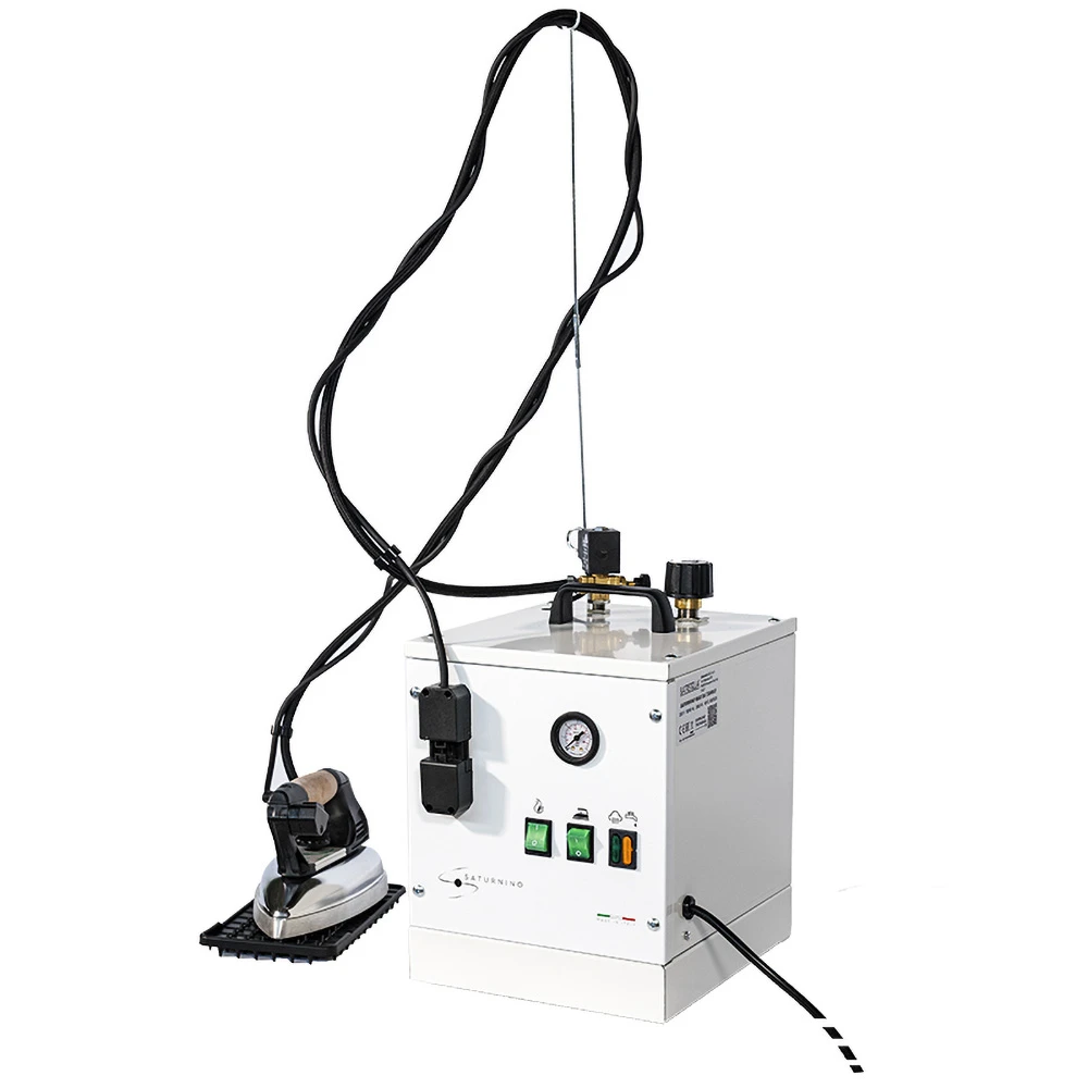 Stație de călcat cu abur SATURNINO MAXI Portabilă (de masă) – generator de abur 2600 W, boiler din inox 7 L, cu fier profesional EOS inclus